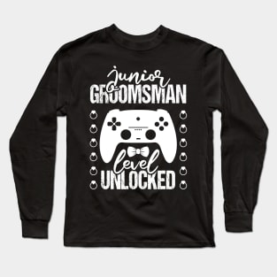 Junior Groomsman Level Unlocked Wedding Party Long Sleeve T-Shirt